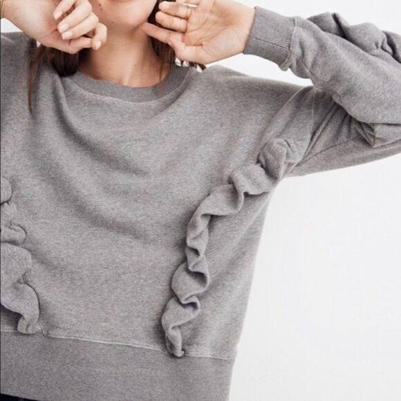 Miles by Madewell Ruffle oversized Sweatshirt - Picture 1 of 12